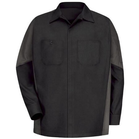 Workwear Outfitters Men's Long Sleeve Two-Tone Crew Shirt Black/Charcoal, XXL SY10BC-RG-XXL